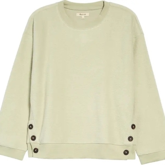 Madewell Resourced Brushed Side-Button Relaxed Sweatshirt - Picture 1 of 4